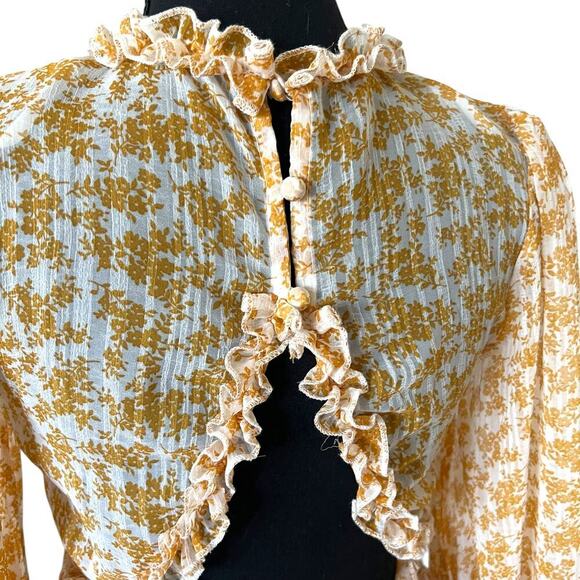 Saint + Secrets Women Dress Small Romantic Coquette Ruffle Ditsy Floral - Picture 7 of 13